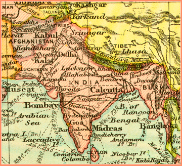 Map of British India with Burma
