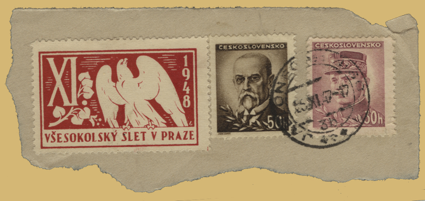 Seal for the 1948 All-Sokol Gymnastics Festival in Prague