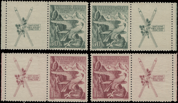 1938 Czech stamps honouring the 10th International Sokol Games