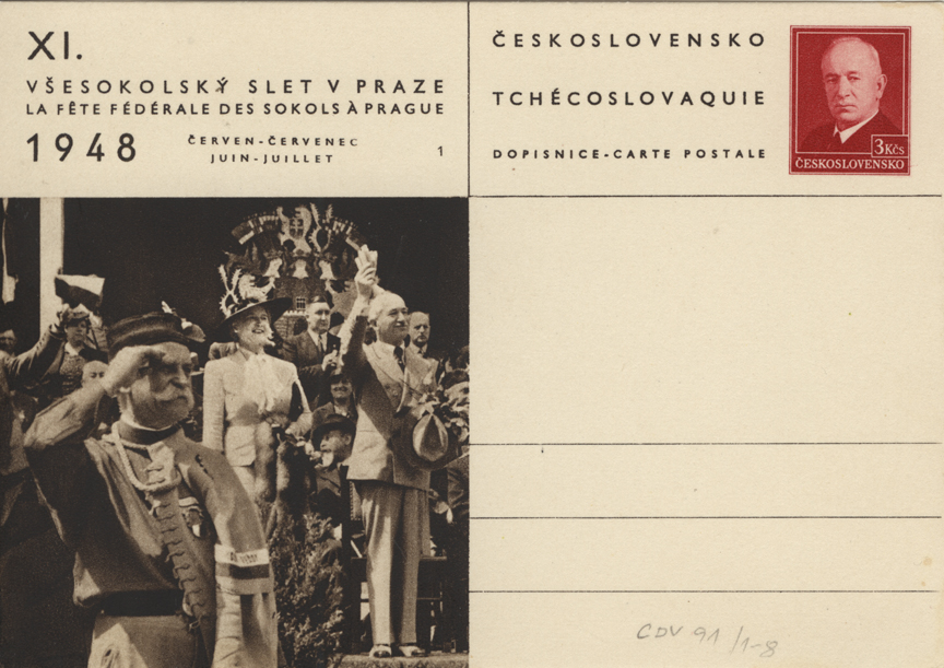 Pre-stamped Postcard for the XI Sokol Festival, Prague