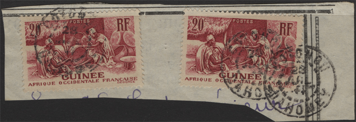 1938-1940 Definitive of French Guinea Used in Dahomey