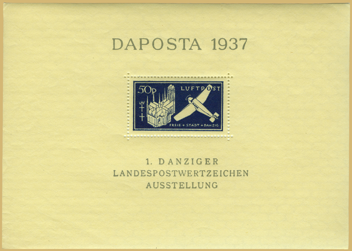 Danzig Philatelic Ex. Airmail Souvenir Sheet