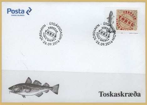 Stamp with Cod Skin in Design on First Day Cover