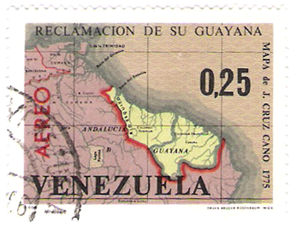Venezuelan stamp showing territorial claims