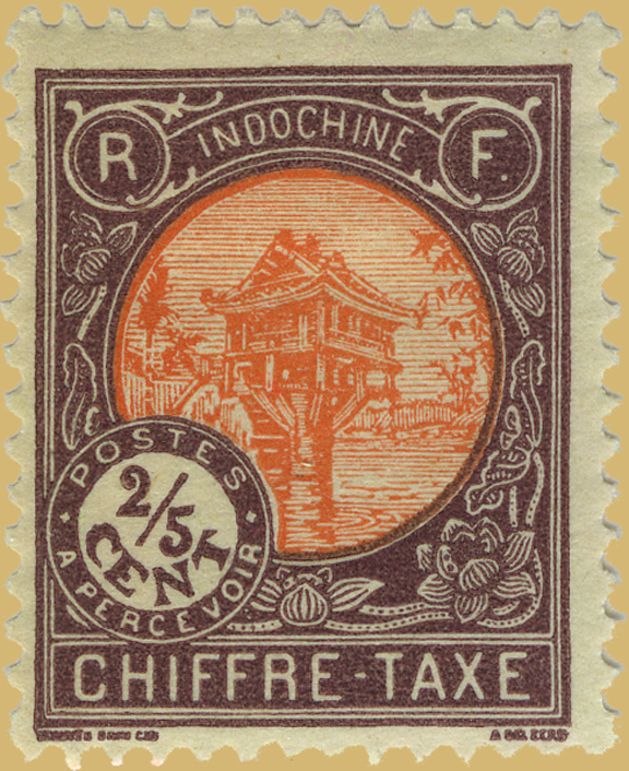 One Pillar Pagoda on Postage Due Issue of 1927