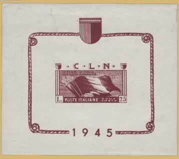 Souvenir sheet for the CLN Administration of Aosta
