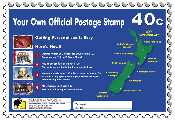 Web Ad for Private Promotional Stamps