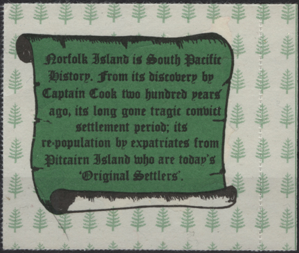 Peelable Backing on Norfolk Island U.P.U. Centenary Stamps