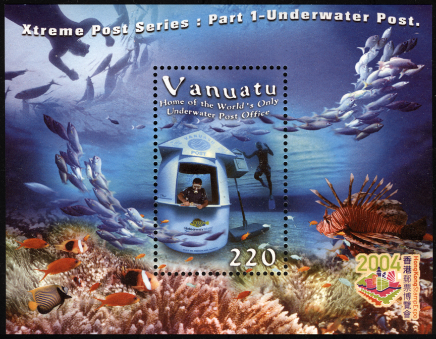 Underwater Post Office Souvenir Sheet for Hong Kong Stamp Expo 2004